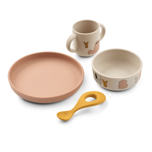 Liewood Kinderservies Set Vivi Cats And Dogs/ Sandy koop je bij Babywinkel