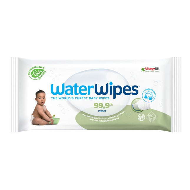 WaterWipes Billendoekjes 60 Pack - WaterWipes - Babywinkel - 5099514400074