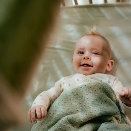 Wiegdeken gebreid - Pure Sage - Babywinkel - 8721122584132
