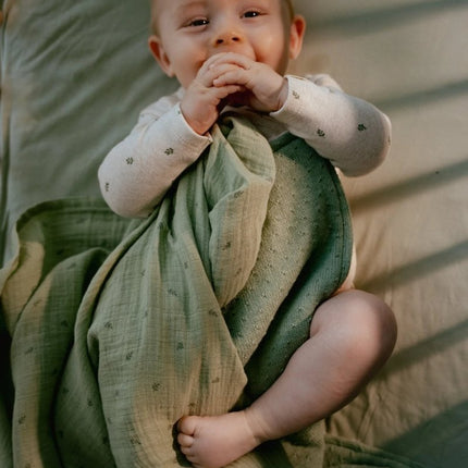 Wiegdeken gebreid - Pure Sage - Babywinkel - 8721122584132