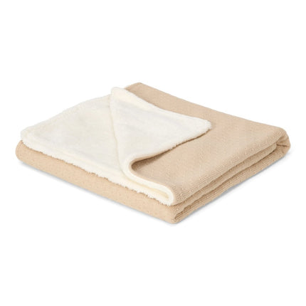 Little Dutch Wiegdeken Pure Soft Beige Gebreid/Fleece koop je bij Babywinkel