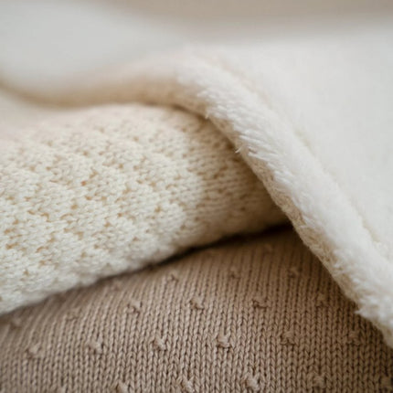 Little Dutch Wiegdeken Pure Soft Beige Gebreid/Fleece koop je bij Babywinkel