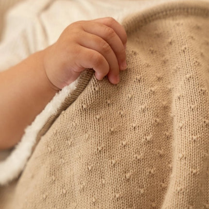 Little Dutch Wiegdeken Pure Soft Beige Gebreid/Fleece koop je bij Babywinkel