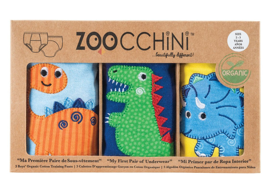 Zoocchini Oefenbroekje Boys Jurassic Katoen 3st - Zoocchini - Babywinkel - 855409006098