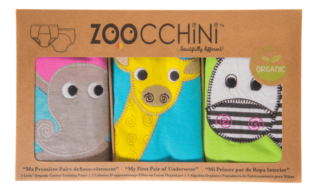 Zoocchini Oefenbroekje Girls Safari Katoen 3st - Zoocchini - Babywinkel - 854892005137