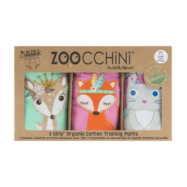Zoocchini Oefenbroekje Girls Woodland Princesses Katoen 3st - Zoocchini - Babywinkel - 810608030466