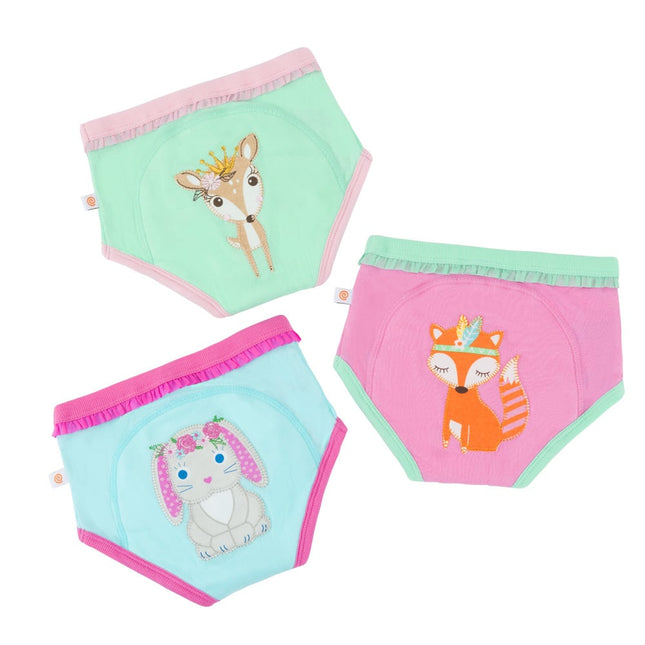 Zoocchini Oefenbroekje Girls Woodland Princesses Katoen 3st - Zoocchini - Babywinkel - 810608030466